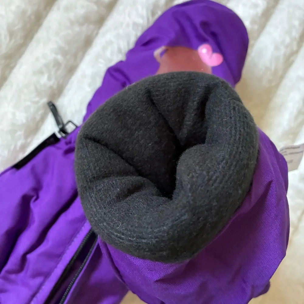 Purple Kids Insulated Snow Mittens 3M Thinsulate 40g Fleece Lined Grip Palm S